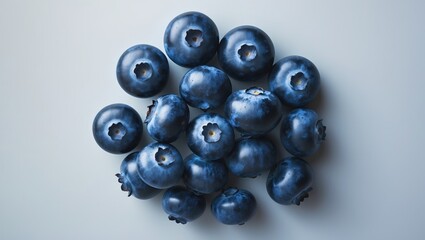 Aufkleber - Top view of a group of fresh blueberries on a natural background
