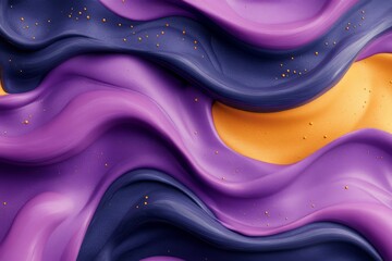 Poster - Vibrant waves of purple, orange, and gold texture create an energetic abstract design for artistic inspiration
