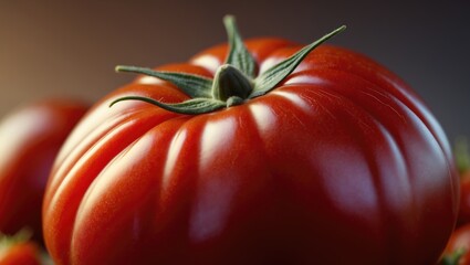 Poster - Close-up of Tomato Skin Texture with Vibrant Red Hues
