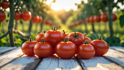 Poster - Tomatoes in the Garden During Summer