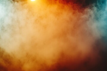 Aufkleber - Golden sunbeams burst through light fog, casting a warm glow across a muted background. The tranquil setting invites calm and reflection