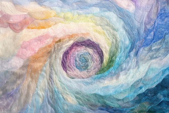 Fog ripple twists gently on a pastel threaded background