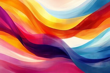 Fototapete - Vibrant abstract waves of color create a dynamic and energetic display in a modern artistic composition