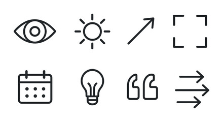 Poster - Essential minimalist line icons set for interface design