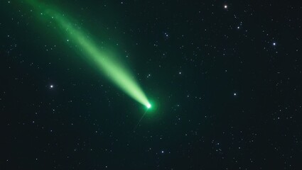 bright green comet against a cosmic night sky