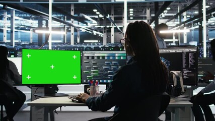 Poster - server hub programmer using node tree software on isolated screen pc to optimize system health. data