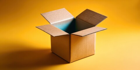 Wall Mural - a cardboard box is open and lit up by a light