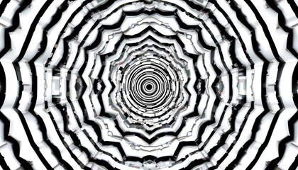 Poster - Hypnotic black and white spiral pattern digital artwork abstract environment high-definition visuals engaging perspective visual concept for art enthusiasts