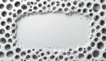 Poster - Abstract texture design showcasing circular patterns and holes on a plain background modern art installation indoor space close-up view