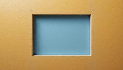 Poster - Framed blue canvas display modern art gallery digital artwork creative space eye-level view contemporary design inspiration