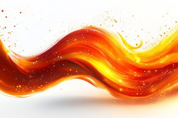 Fototapete - Vibrant waves of orange and yellow swirl together in an artistic display of motion and energy