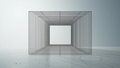 Poster - Exploring minimalistic design modern architecture abstract structures indoor environment perspective concept for creative minds