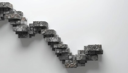 Poster - Dynamic staircase construction design modern architecture studio abstract sculpture artwork minimalist environment unique perspective on structure