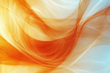 Aufkleber - Vibrant flowing abstract patterns in orange and blue hues creating a captivating visual experience