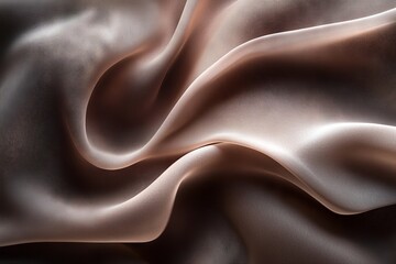 Leinwandbilder - Silky fabric in soft beige tones flowing elegantly across a surface highlighting texture and movement