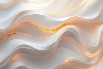 Fototapete - Wavy abstract design with soft colors and luminous highlights in a fluid motion pattern