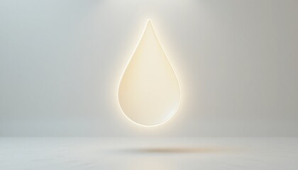 Poster - Illuminated water drop studio setting abstract image minimalist environment close-up view fluidity concept for enhanced visual appeal