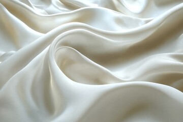 Leinwandbilder - Elegant white silk fabric draped smoothly with soft folds creating a serene and luxurious texture in natural light