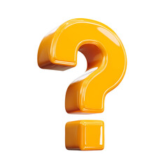 Wall Mural - 3d render of a glossy orange question mark with a transparent background
