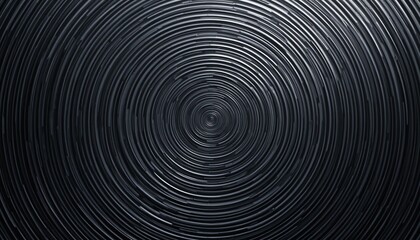 Poster - Dynamic circular patterns in black abstract art installation indoor gallery modern environment close-up perspective visual design concept