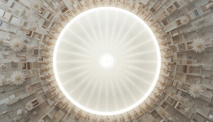 Poster - Exploring the aesthetic appeal of a modern circular dome interior design urban building contemporary style aerial view innovative architectural concept