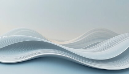 Poster - Fluid wave patterns flowing elegantly abstract digital art minimalist design studio environment aerial view contemporary concept