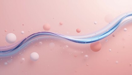 Poster - Flowing water wave design abstract background digital art soft colors aesthetic mood modern style