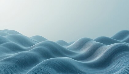 Poster - Gentle waves flowing over serene landscape coastal area digital art calm environment wide-angle view abstract concept