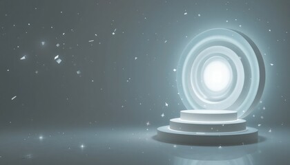 Poster - Illuminated portal unveiling mystical energy abstract studio digital art ethereal atmosphere central perspective visual concept