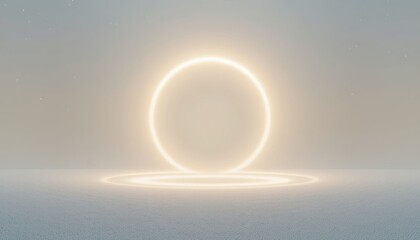 Poster - Illuminating circle phenomenon ethereal environment abstract image cosmic vibe serene viewpoint concept of enlightenment