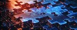 © Georgy - A contemporary visual depiction of API integration is represented by interlocking puzzle pieces with luminous edges set against a futuristic abstract backdrop, symbolizing seamless interoperability