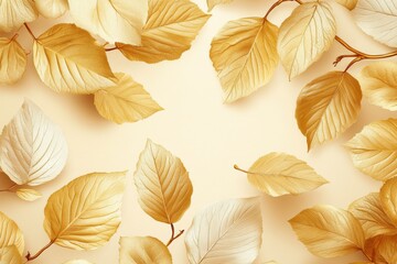 Aufkleber - Beautiful golden autumn leaves creating a stunning natural background in warm tones