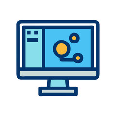 Poster - Computer Science Network Connection Visualization Flat Vector Icon
