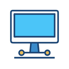 Poster - Modern Computer Monitor Icon Vector Illustration on Black