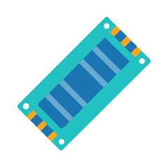 Poster - Blue Solid State Drive SSD Vector Illustration on Black