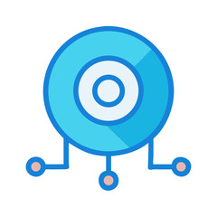 Poster - Data Node Connection: Network, Cloud, and Server Blue