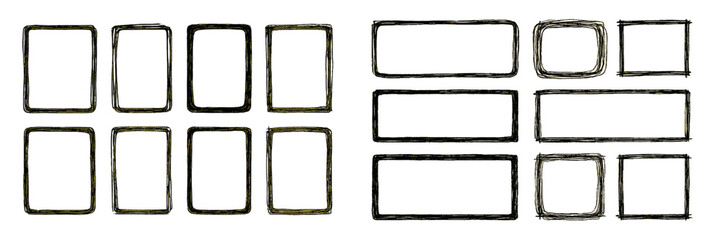 Fototapete - Collection of line style web icons featuring various rectangular shapes ideal for design projects and applications