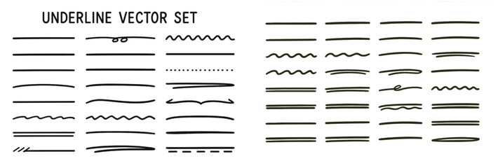 Aufkleber - Set of web icons in line style featuring underlines for various design applications and digital projects