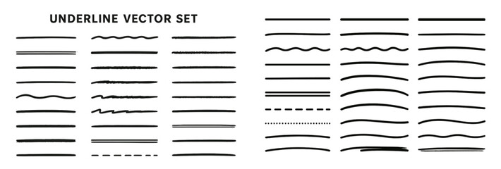 Fototapete - Variety of underline vector designs created in line style for enhancing web interface and graphic designs