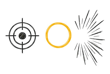 Fototapete - Set of web icons illustrating various concepts and actions in minimal line style suitable for digital applications and user interfaces