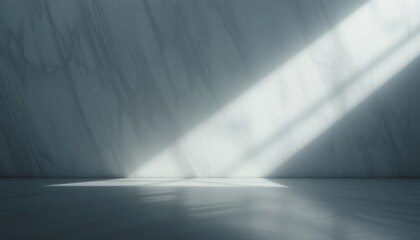 Poster - Illuminated minimalist space contemporary art gallery visual art indoor environment diagonal light beam artistic inspiration