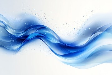 Leinwandbilder - Elegant blue wave abstract design with flowing shapes and subtle textures, perfect for background or artistic use