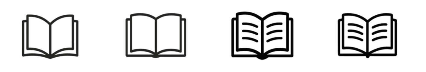 Poster - Web icons in line style showcasing open books designed for digital and creative projects