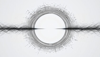 Poster - Harmonizing sound waves visualization digital art abstract environment minimalist viewpoint concept of music representation