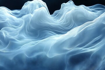 Aufkleber - Ethereal wisps of translucent fabric float gracefully, creating an illusion of movement and serenity in an abstract environment