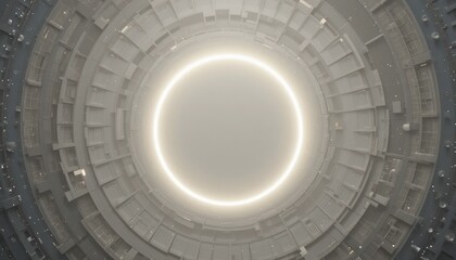 Poster - Exploring futuristic circular designs in a high-tech environment abstract visualization of light and space concepts