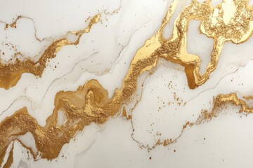 Aufkleber - Elegant gold and white marble texture with flowing patterns and stunning details for decorative or design use