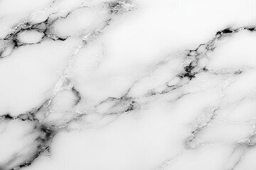 Poster - Elegant white marble surface with dark veins, perfect for interior design and architecture project