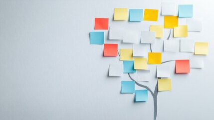 Poster - A blank decision tree diagram on a whiteboard, symbolizing choices and the process of decision-making, with space for added text or information.