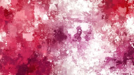 Poster - Abstract painting showcasing a vibrant array of red and pink hues.